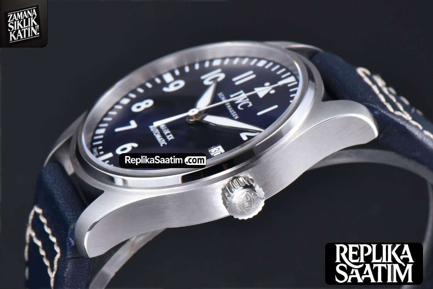 Mark XX IWC328203 40mm GSF Blue Dial Blue Leather Strap A2892 -09