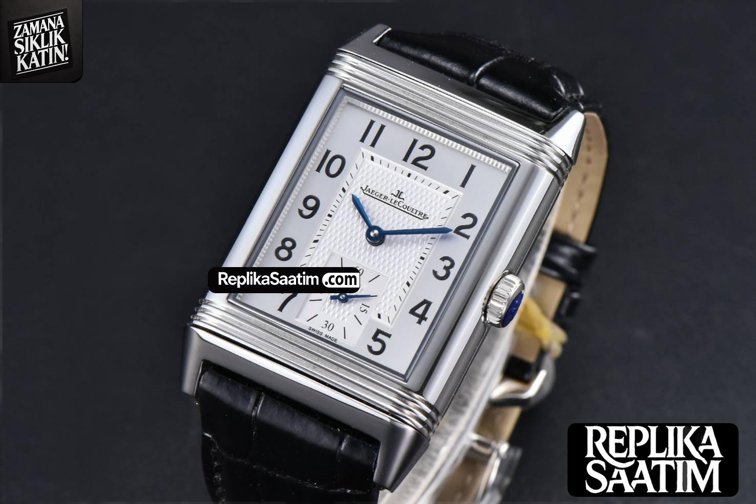 Master Reverso Tribute Small Seconds MGF 30x47MM White Square Dial Black Leather Strap A854A -03