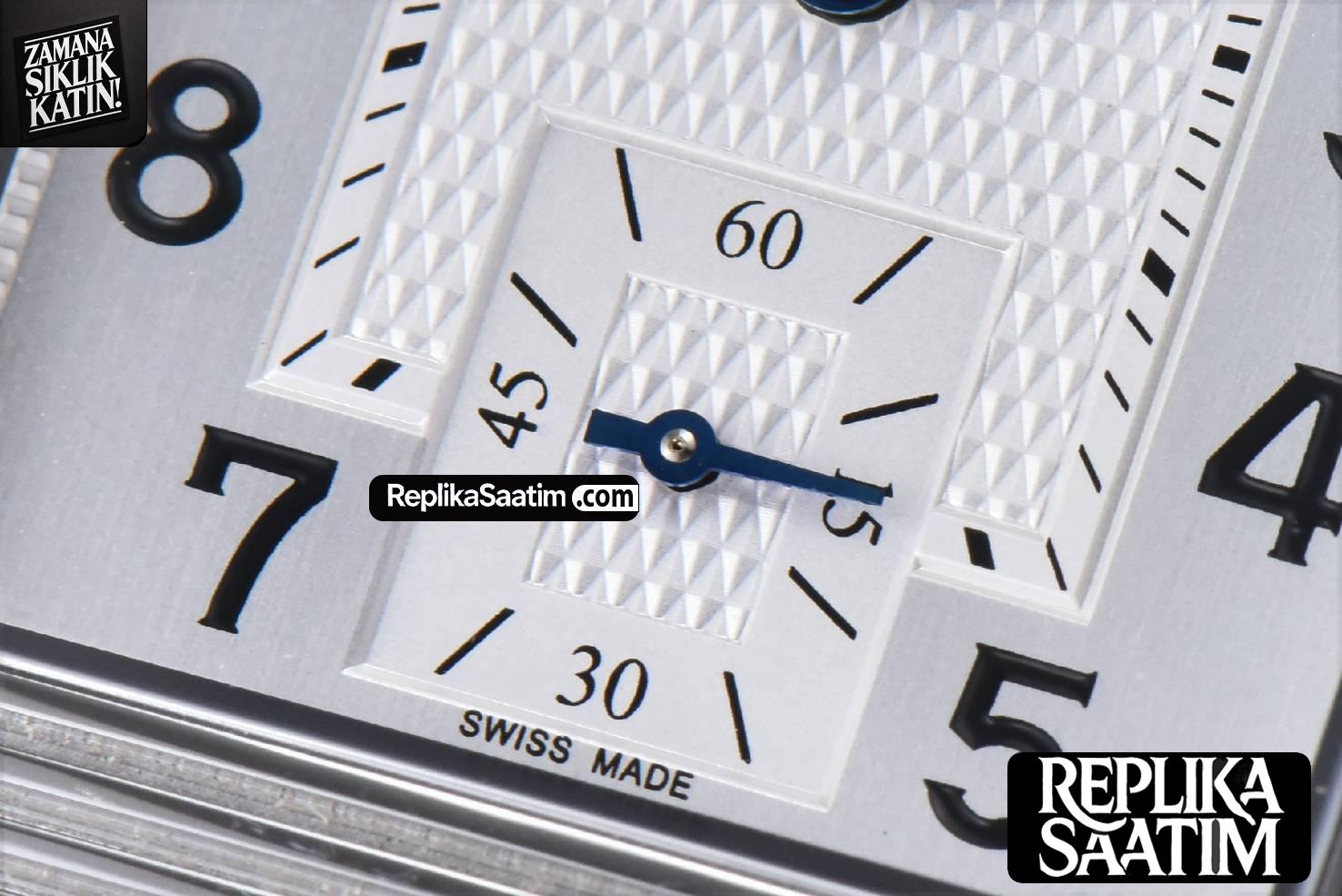 Master Reverso Tribute Small Seconds MGF 30x47MM White Square Dial Black Leather Strap A854A -06