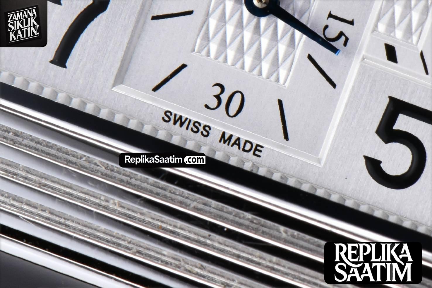 Master Reverso Tribute Small Seconds MGF 30x47MM White Square Dial Black Leather Strap A854A -07