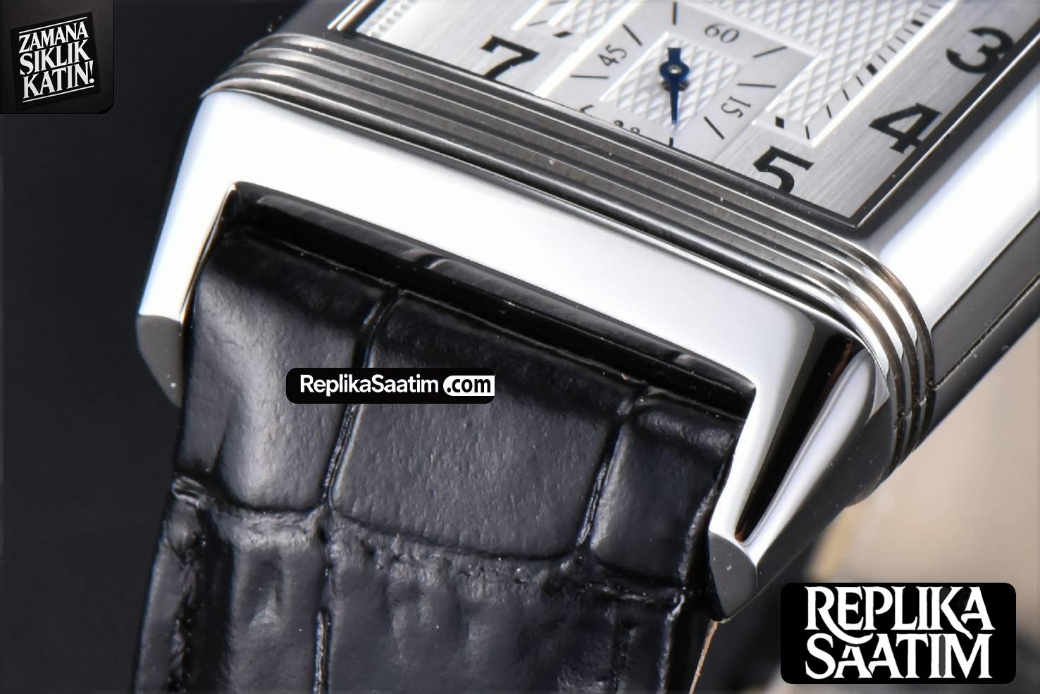 Master Reverso Tribute Small Seconds MGF 30x47MM White Square Dial Black Leather Strap A854A -08