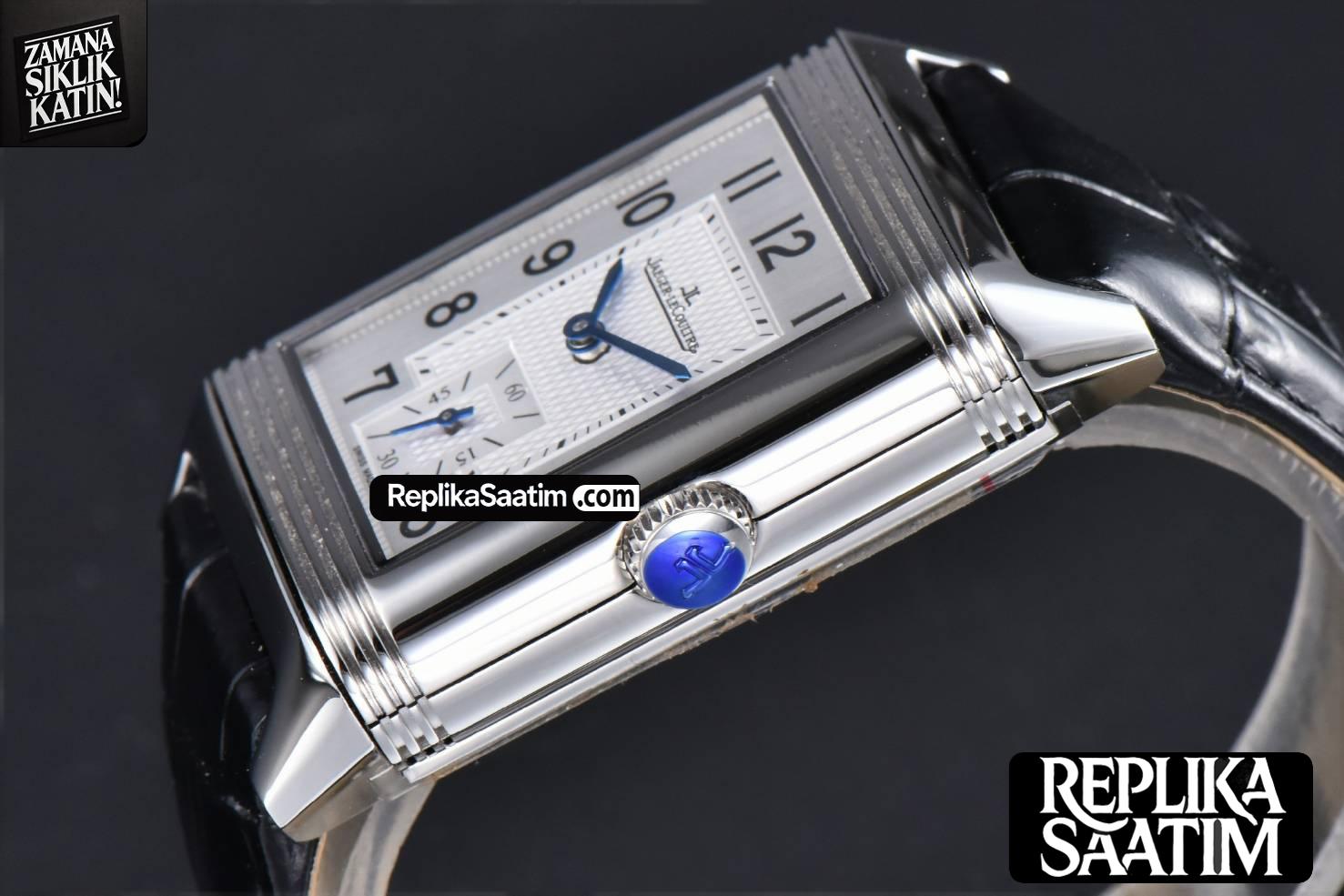 Master Reverso Tribute Small Seconds MGF 30x47MM White Square Dial Black Leather Strap A854A -09