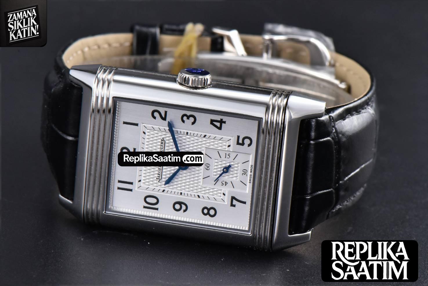 Master Reverso Tribute Small Seconds MGF 30x47MM White Square Dial Black Leather Strap A854A -11