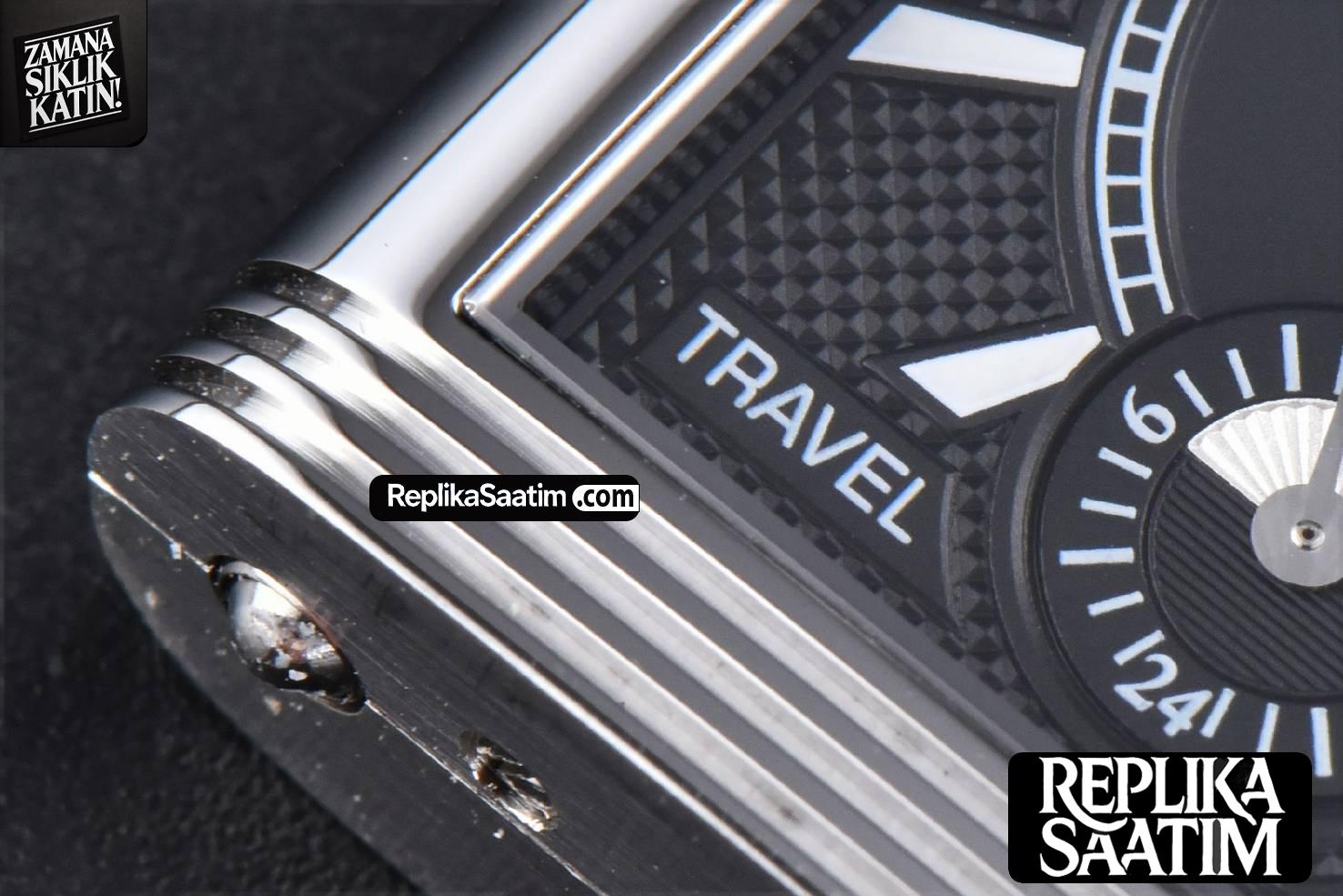Master Reverso Tribute Small Seconds MGF 30x47MM White Square Dial Black Leather Strap A854A -17