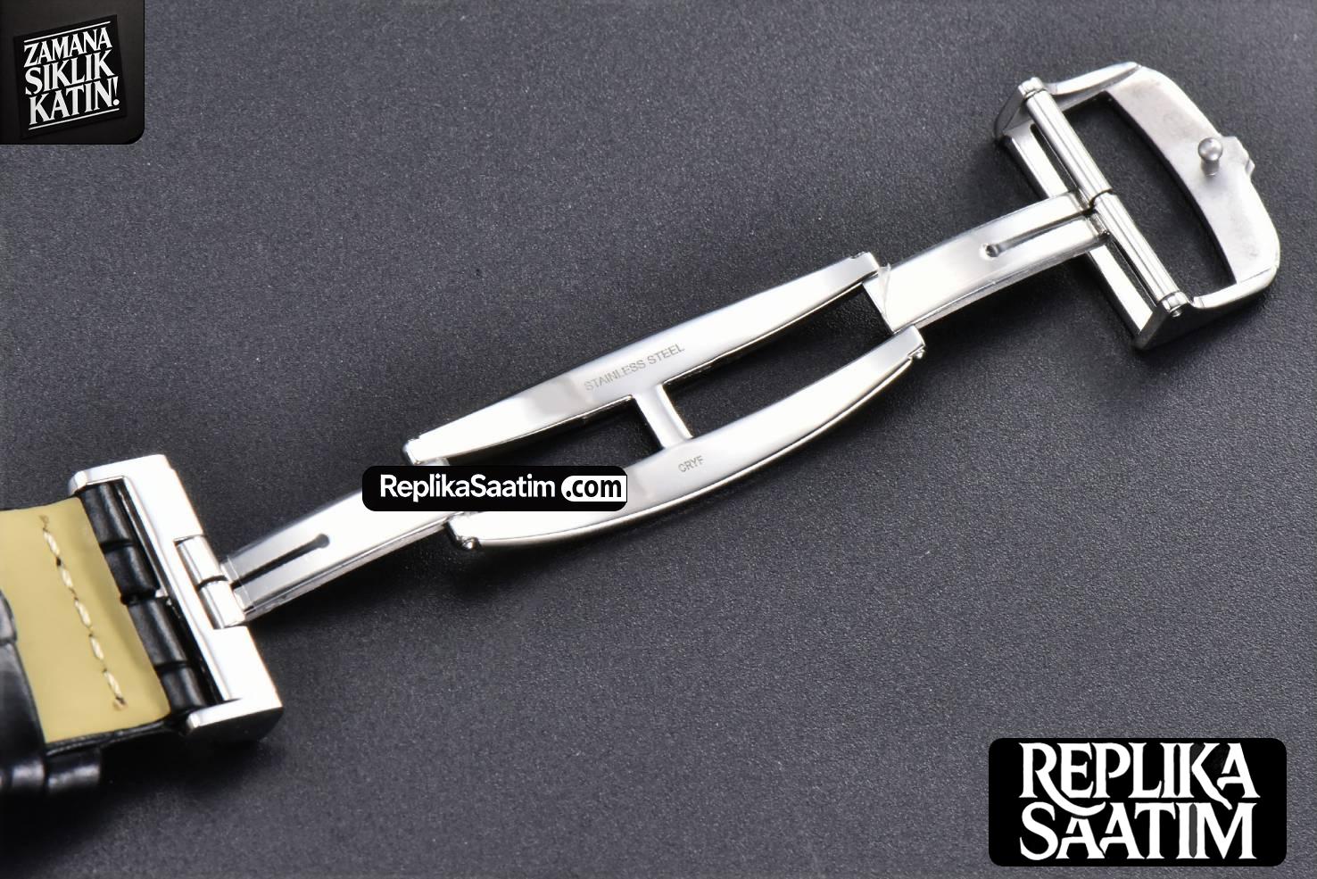 Master Reverso Tribute Small Seconds MGF 30x47MM White Square Dial Black Leather Strap A854A -27