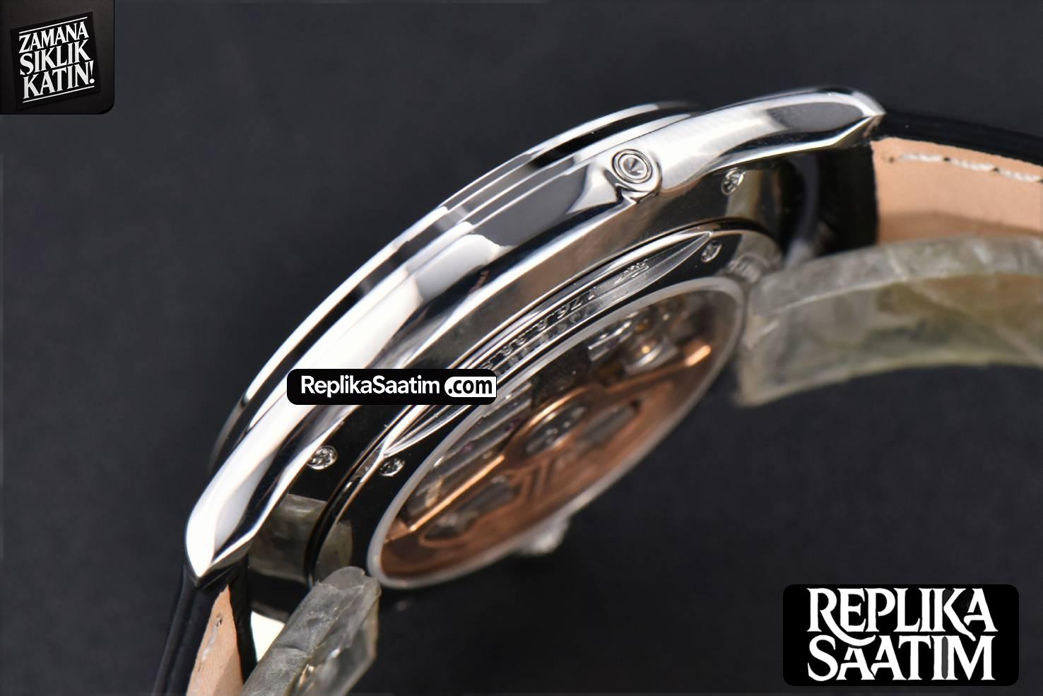 Master Ultra Thin Moon 1368420 SS YLF 39MM White Dial Black Leather Strap A925 -13