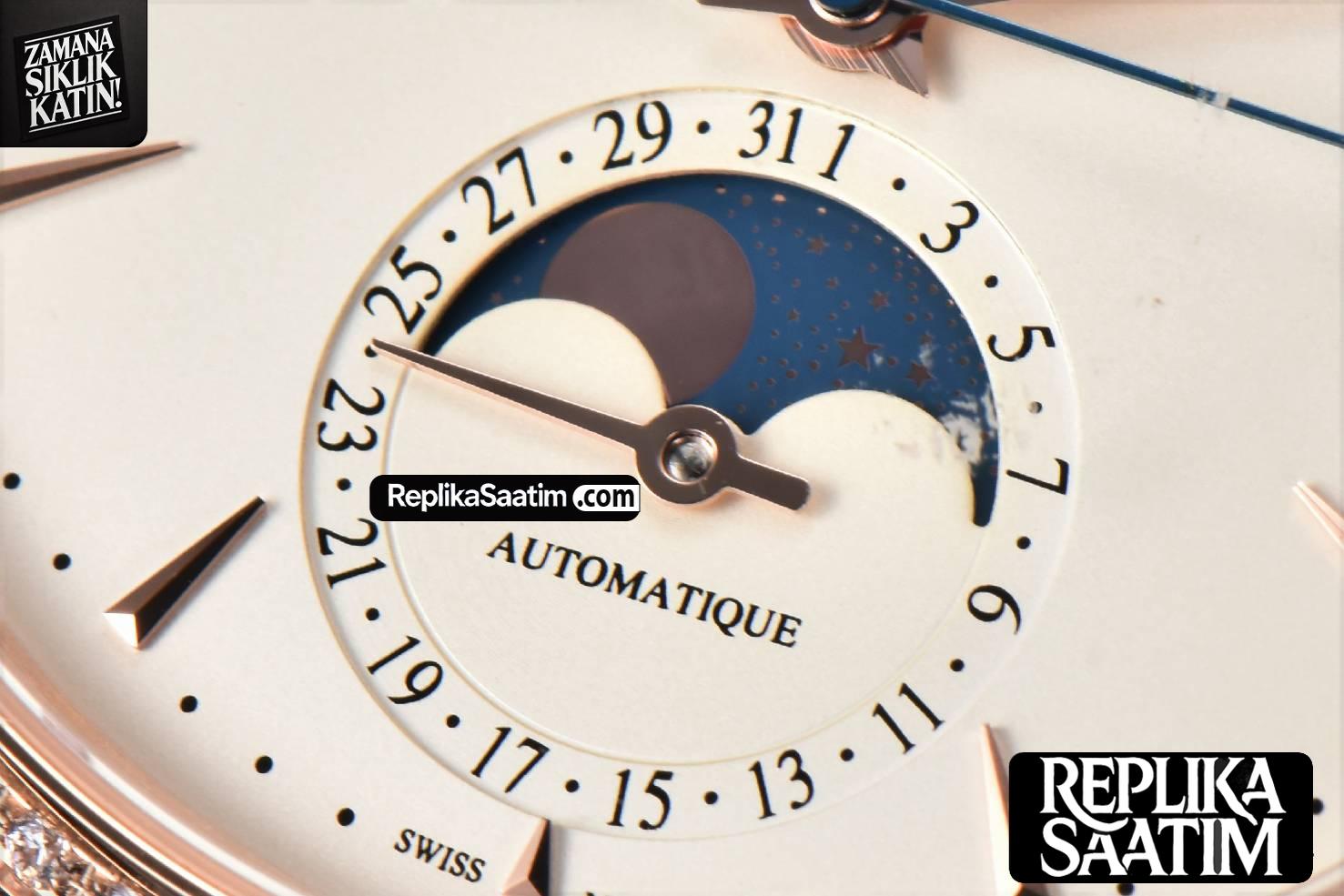 Master Ultra Thin Moonphase 1362501 APSF 39MM RG Diamond White Dial Brown Leather Strap SA925 -07