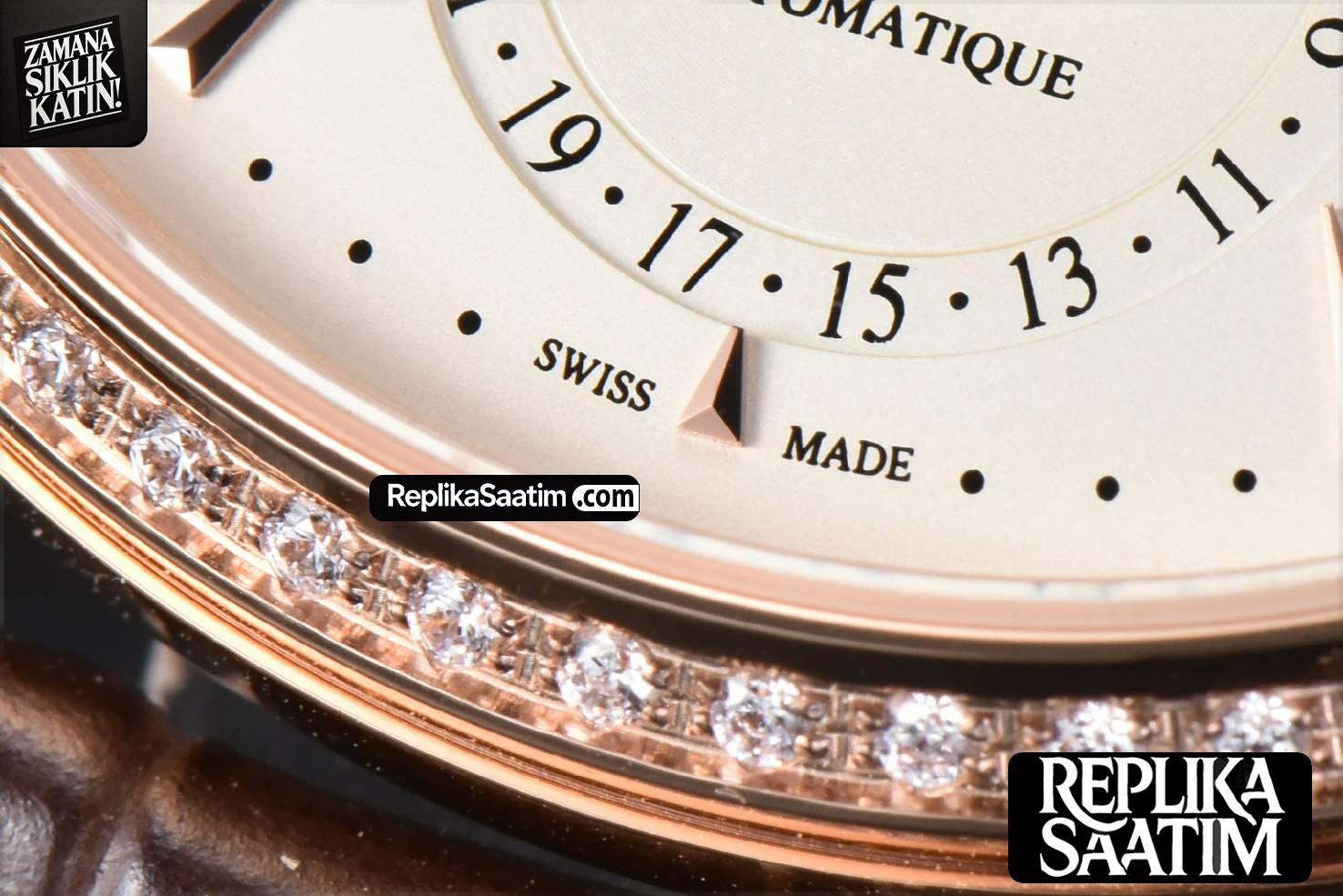 Master Ultra Thin Moonphase 1362501 APSF 39MM RG Diamond White Dial Brown Leather Strap SA925 -08