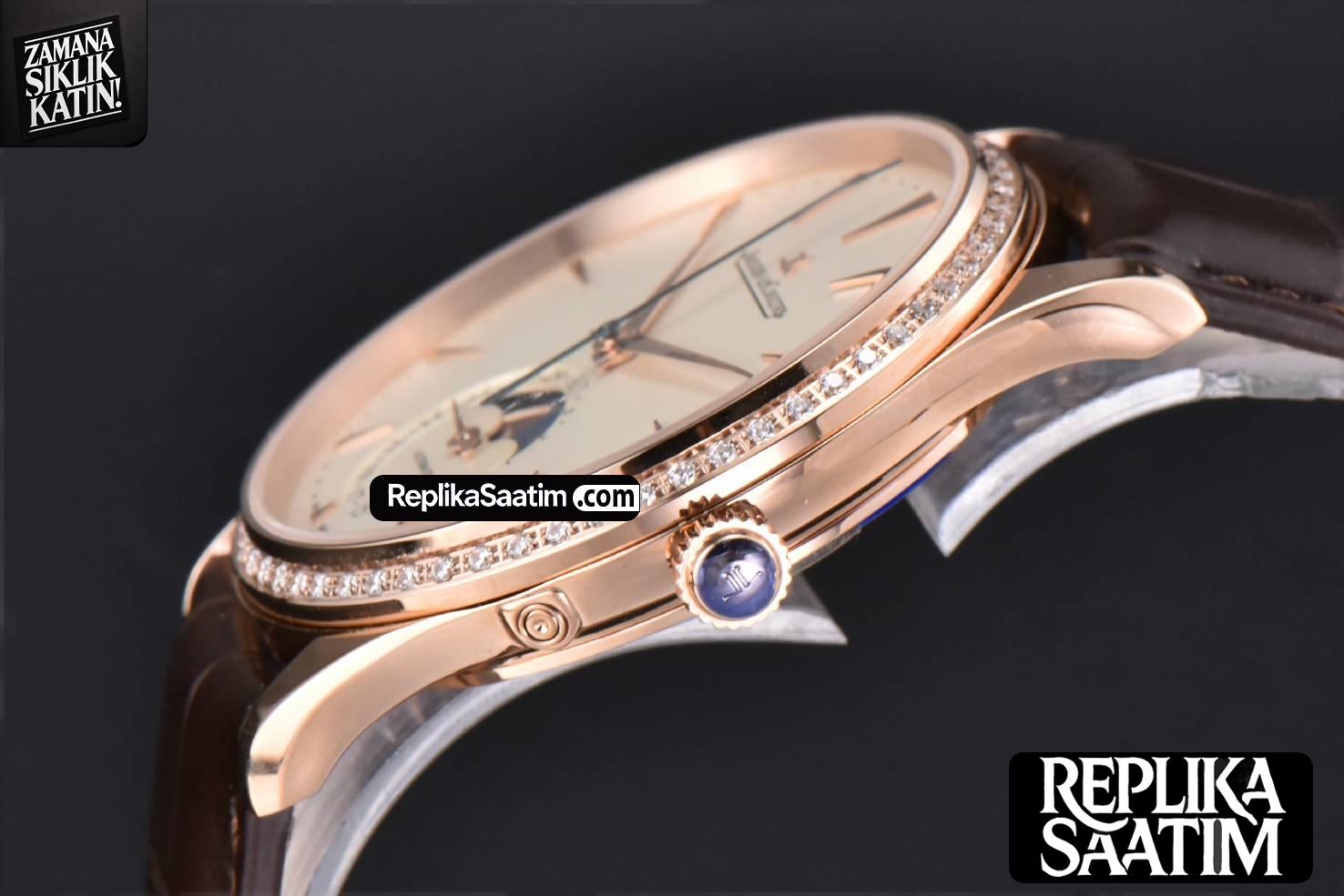 Master Ultra Thin Moonphase 1362501 APSF 39MM RG Diamond White Dial Brown Leather Strap SA925 -10