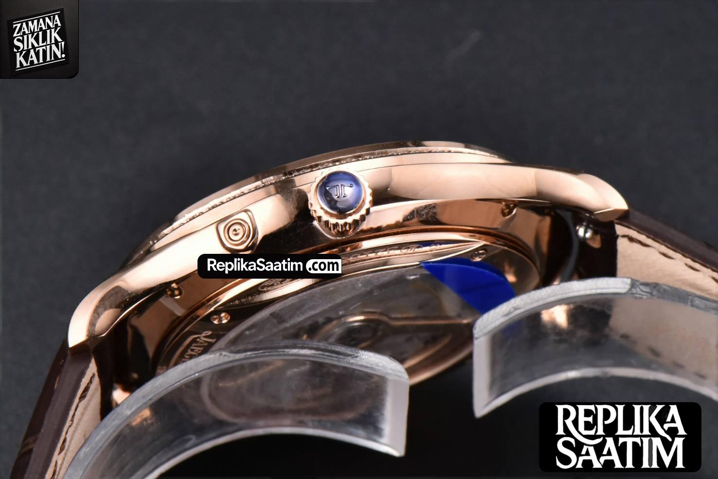 Master Ultra Thin Moonphase 1362501 APSF 39MM RG Diamond White Dial Brown Leather Strap SA925 -13