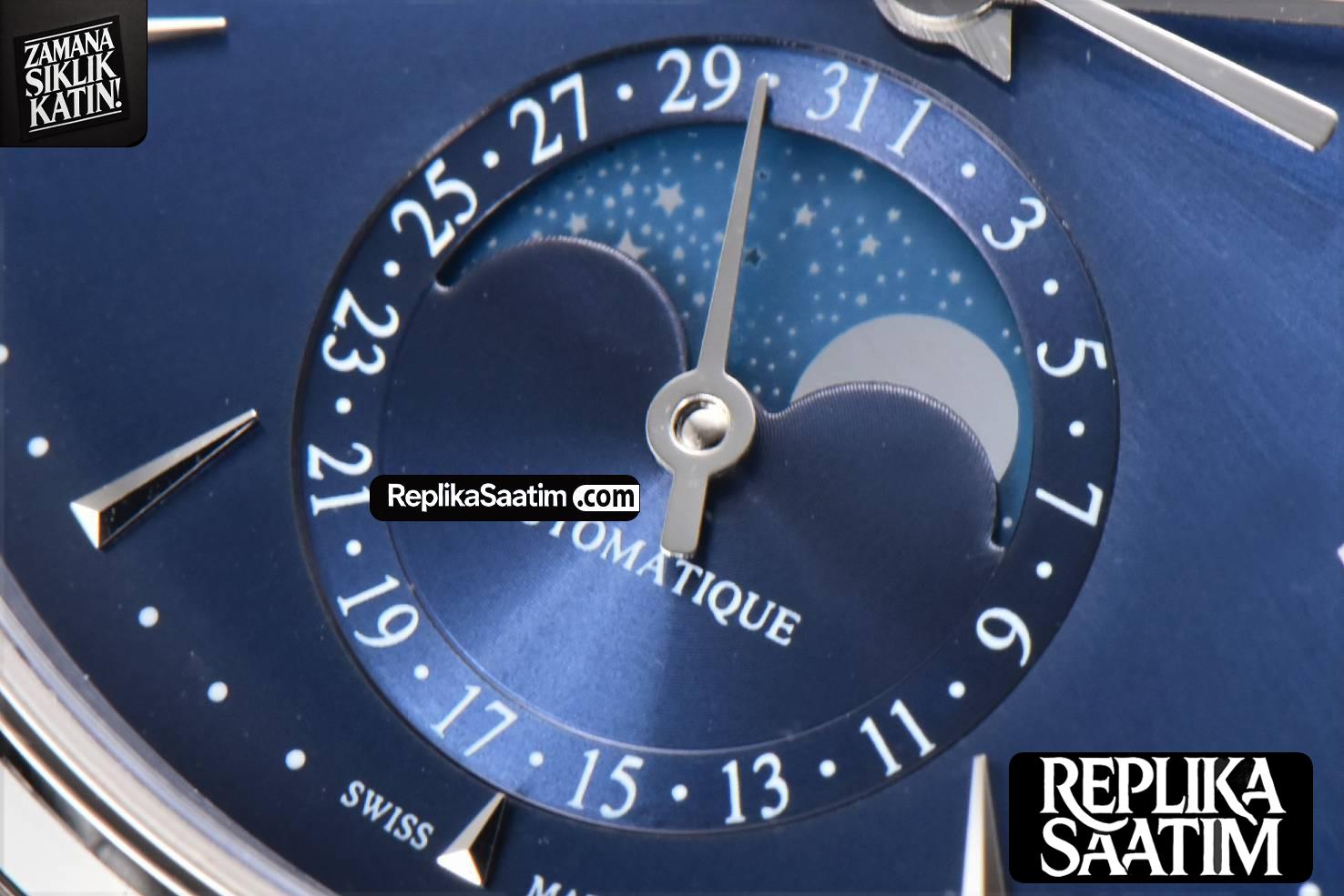Master Ultra Thin Moonphase 1368480 APSF 39MM Blue Dial Leather Strap SA925 -05