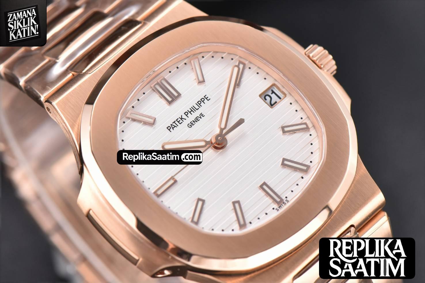 Nautilus 5711/1R PPF White Textured Dial on RG Bracelet 324CS  V5 -09