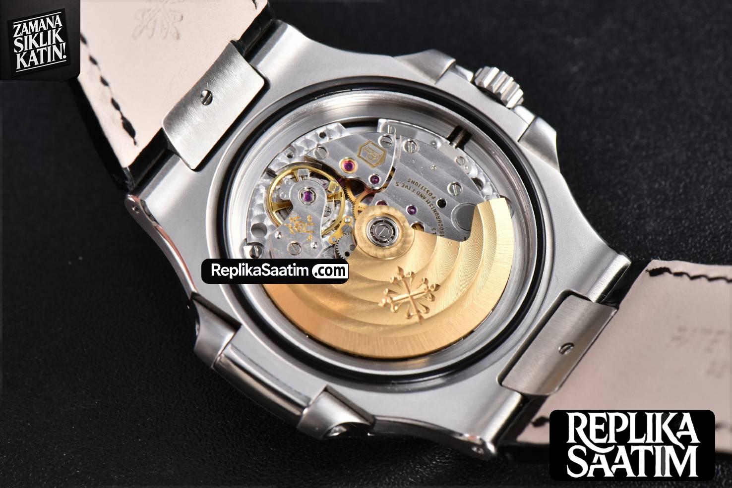 Nautilus 5711 40MM 3KF Gray Dial Black Leather Strap A324 V3 -23