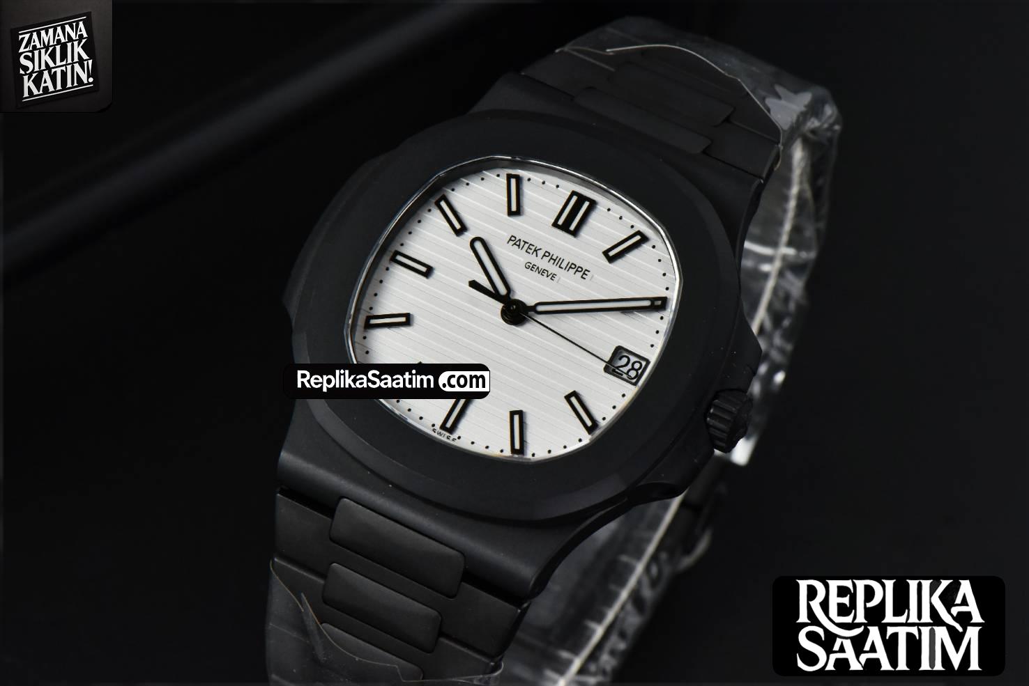 Nautilus 5711 PVD All Black PPF 40MM White Textured Dial PVD Bracelet 324CS V4 -03