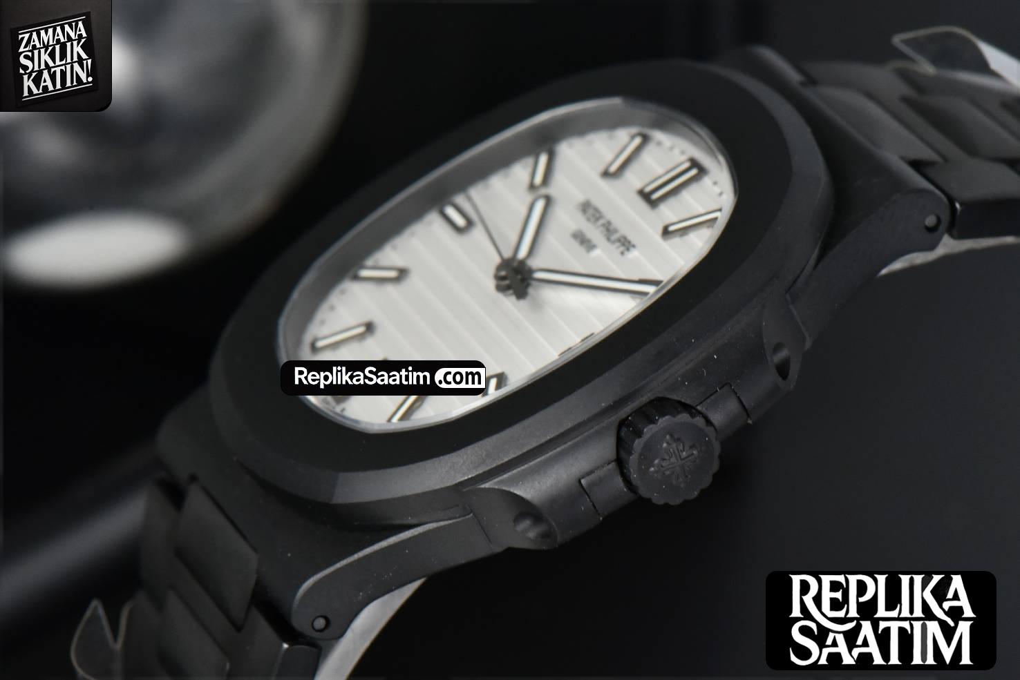 Nautilus 5711 PVD All Black PPF 40MM White Textured Dial PVD Bracelet 324CS V4 -07