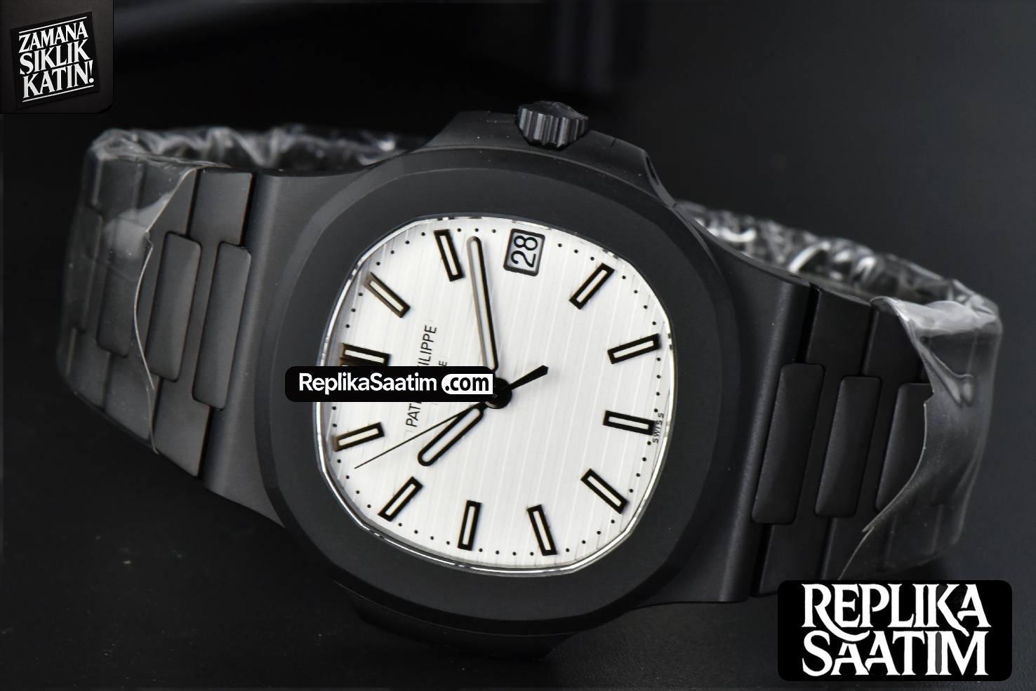 Nautilus 5711 PVD All Black PPF 40MM White Textured Dial PVD Bracelet 324CS V4 -11