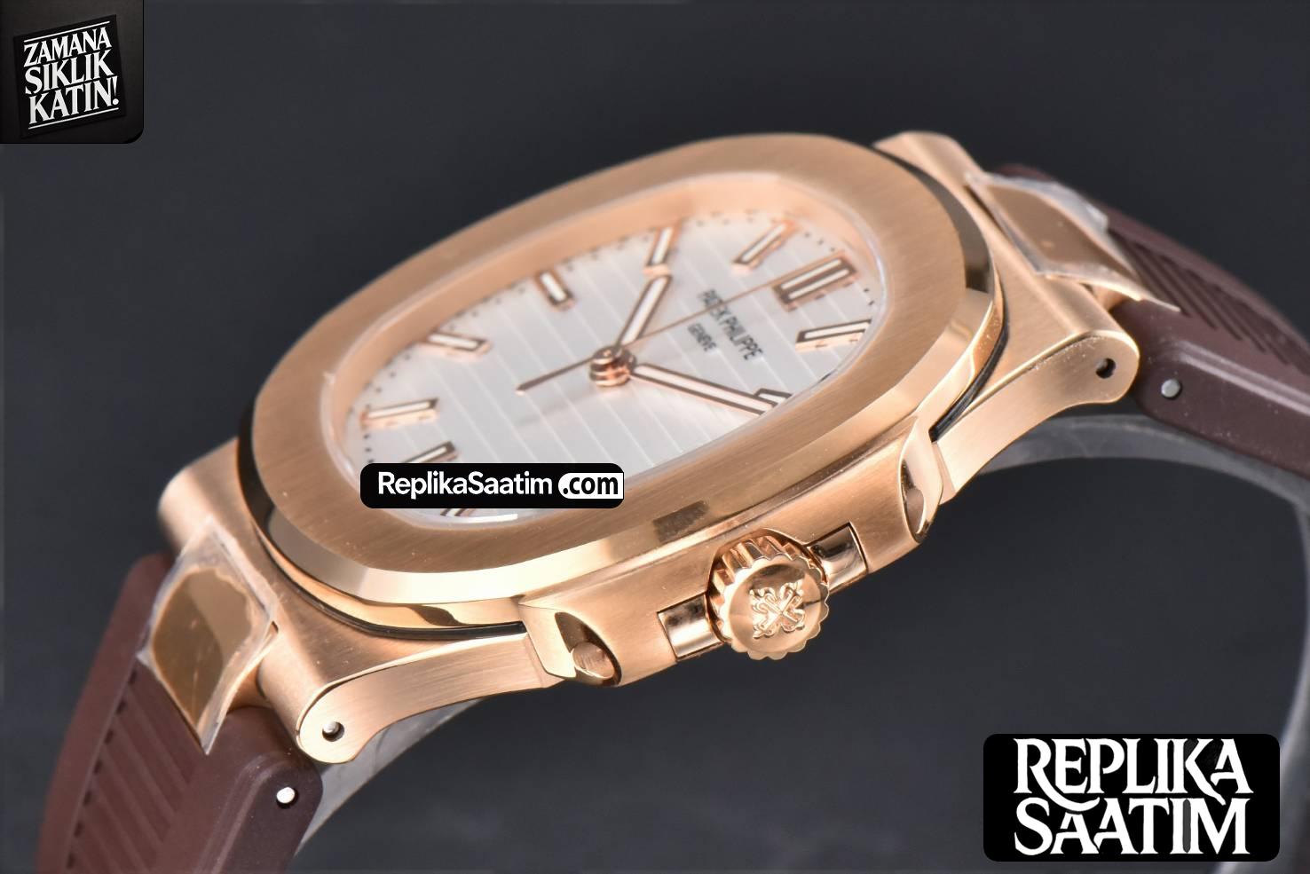 Nautilus 5711R RG PPF 40MM White Dial Brown Rubber Strap A324SC V5 -09