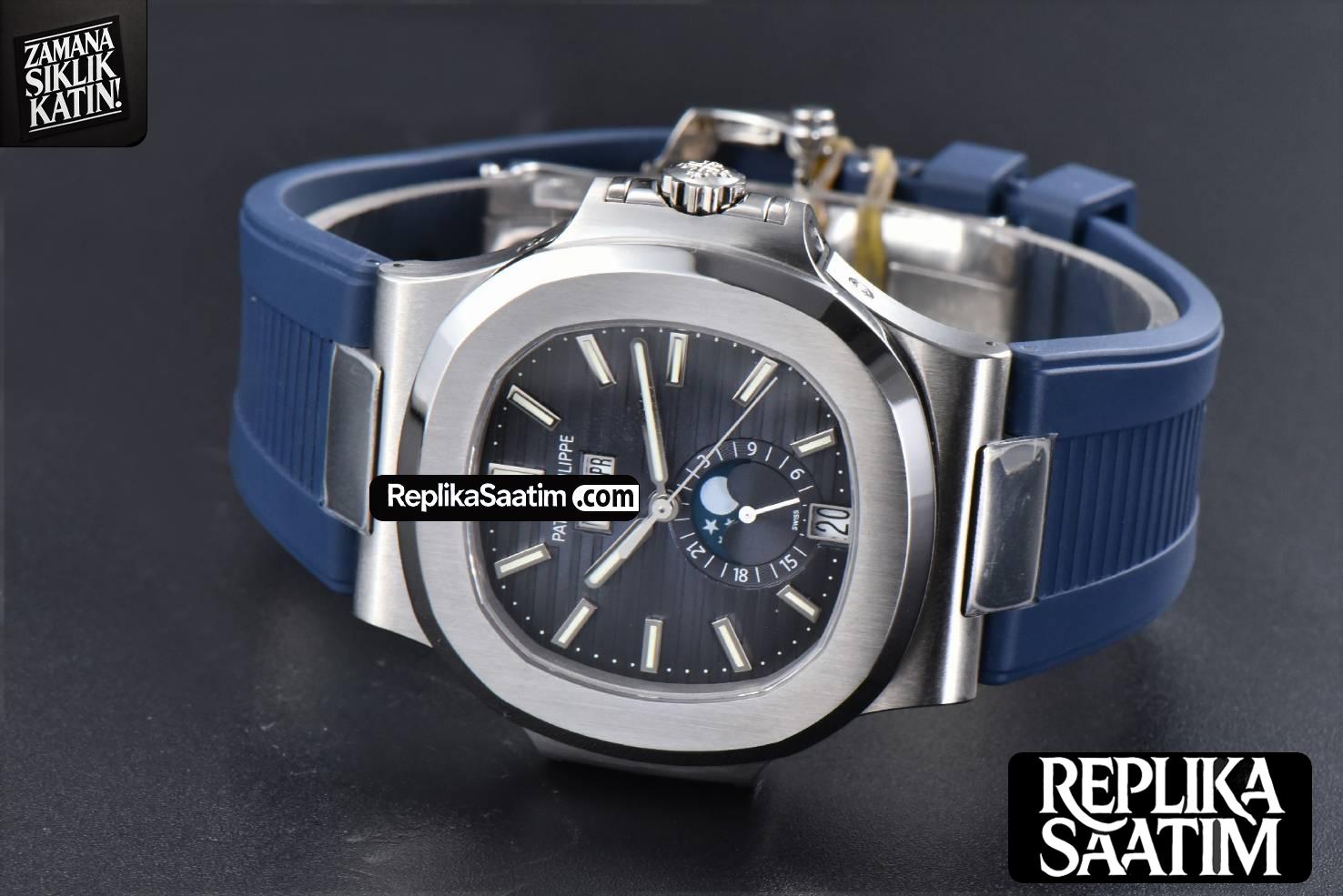 Nautilus 5726 Full Function PPF 40.5MM Blue Dial Blue Rubber Strap A324 -11