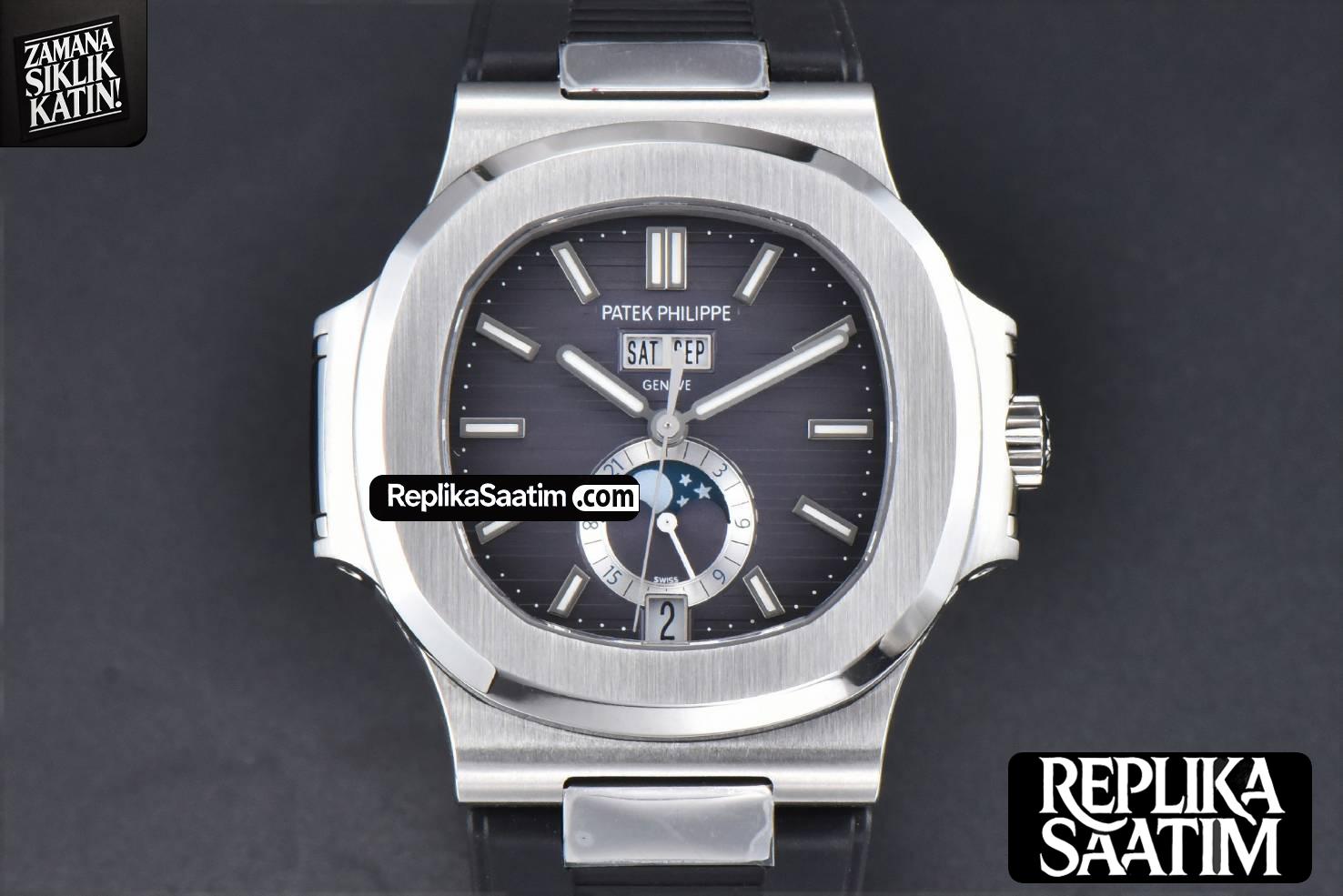 Nautilus 5726 Full Function PPF 40.5MM Gray Dial Black Rubber Strap A324 -01
