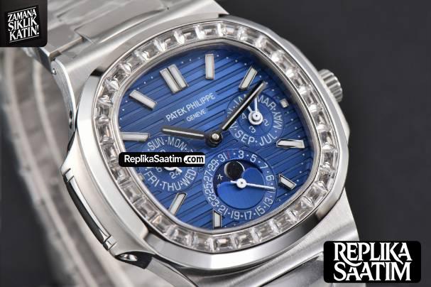 Nautilus 5740 40mm TWF Diamond Blue Dial SS Bracelet A240 -12