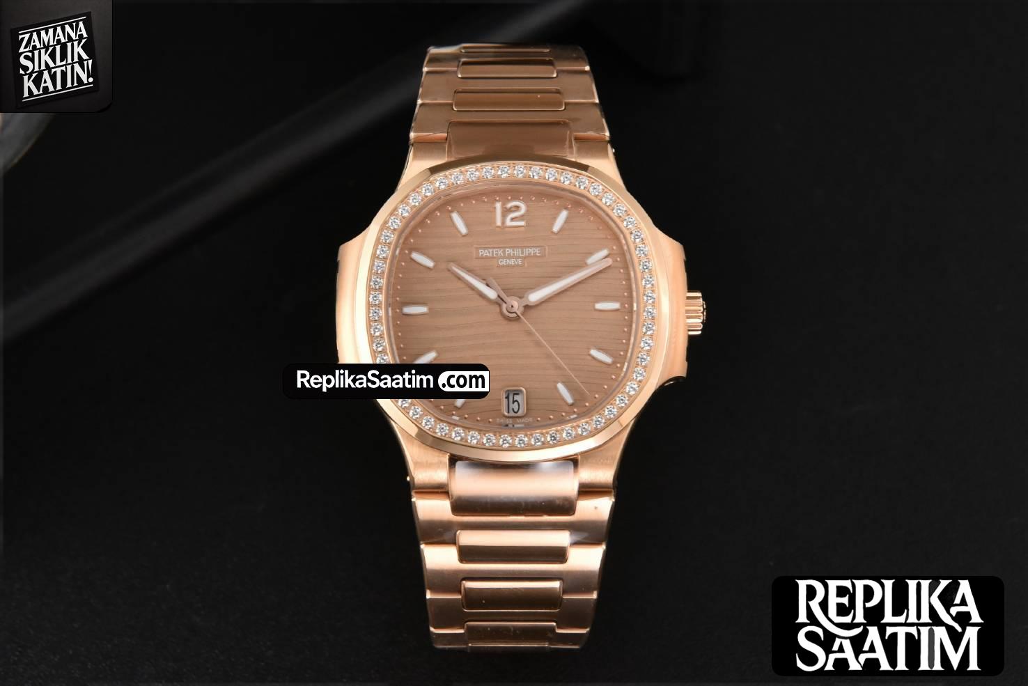 Nautilus 7118 Ladies 3KF 35MM RG Diamond RG Dial  RG Bracelet 324CS -02