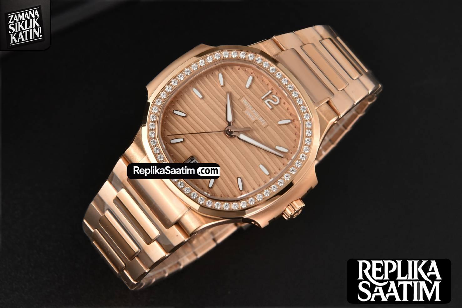Nautilus 7118 Ladies 3KF 35MM RG Diamond RG Dial  RG Bracelet 324CS -03