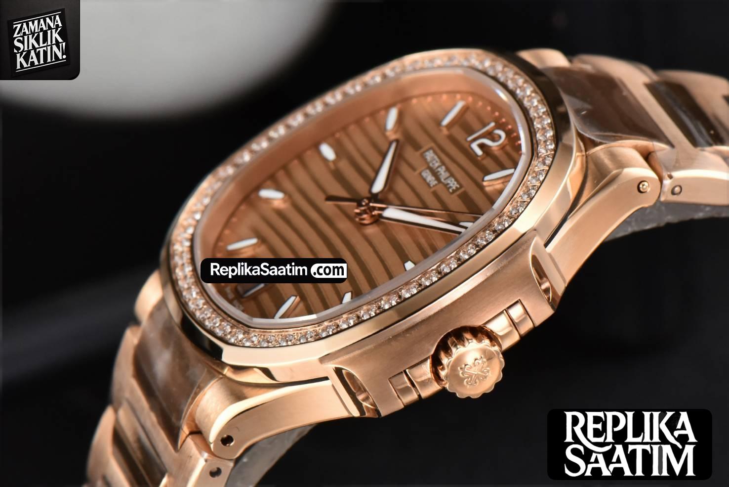 Nautilus 7118 Ladies 3KF 35MM RG Diamond RG Dial  RG Bracelet 324CS -06