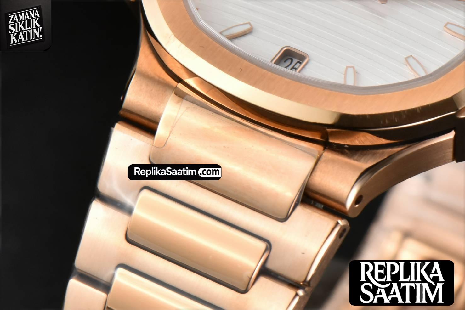 Nautilus 7118 Ladies 3KF 35MM RG White Dial RG Bracelet 324CS -08