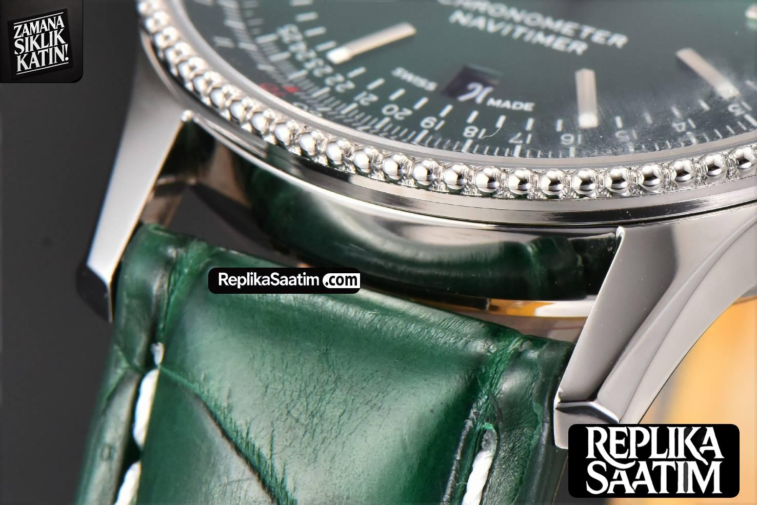 Navitimer 41mm TF Green Dial Green Leather Strap 2824 -10