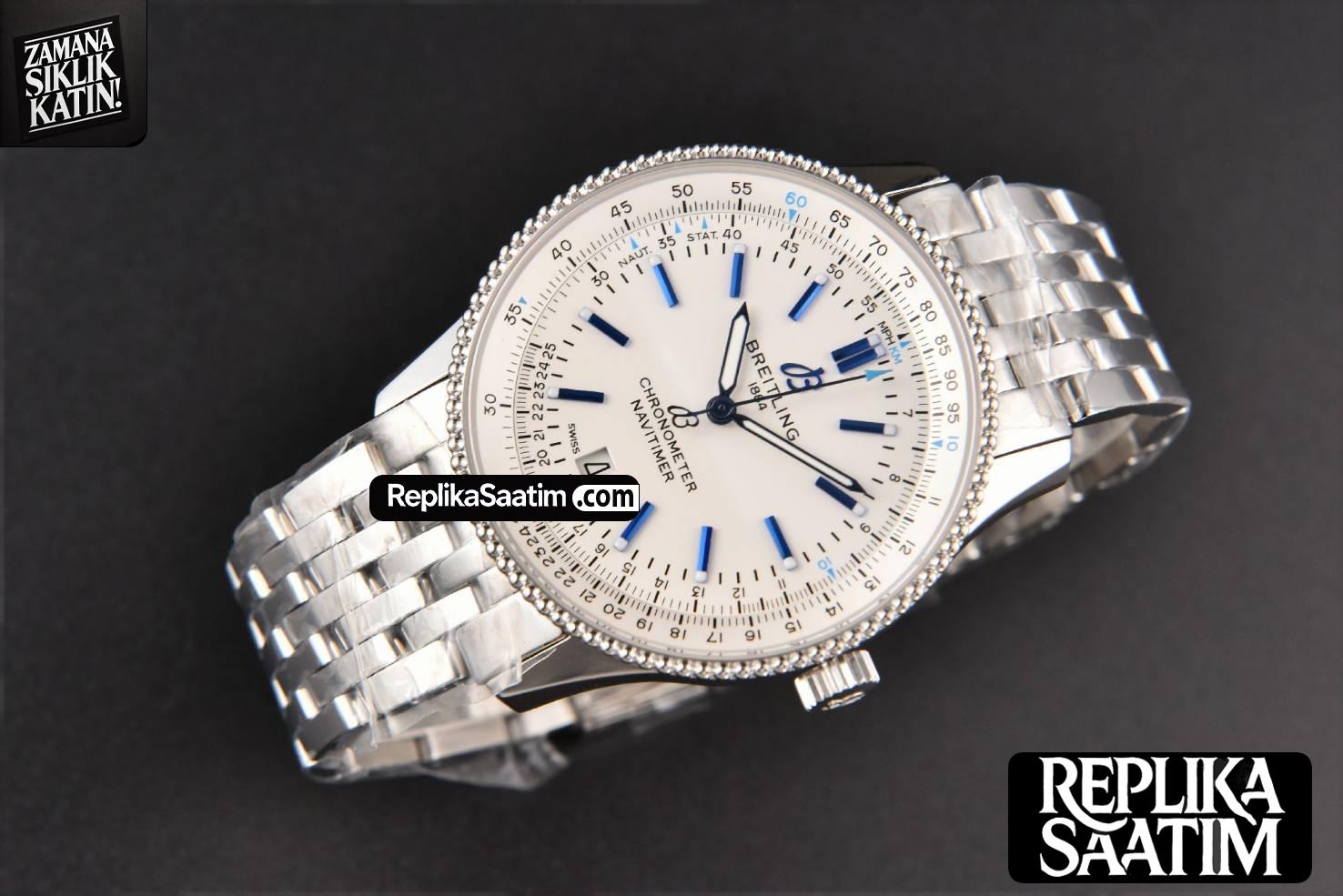 Navitimer 41mm TF White Dial SS Bracelet 2824 -12