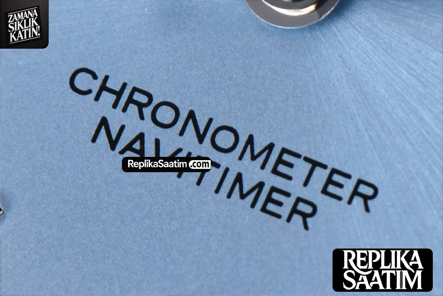 Navitimer Automatic 41mm SS BLSF Ice Blue Dial on Black Leather Strap A2824 -06