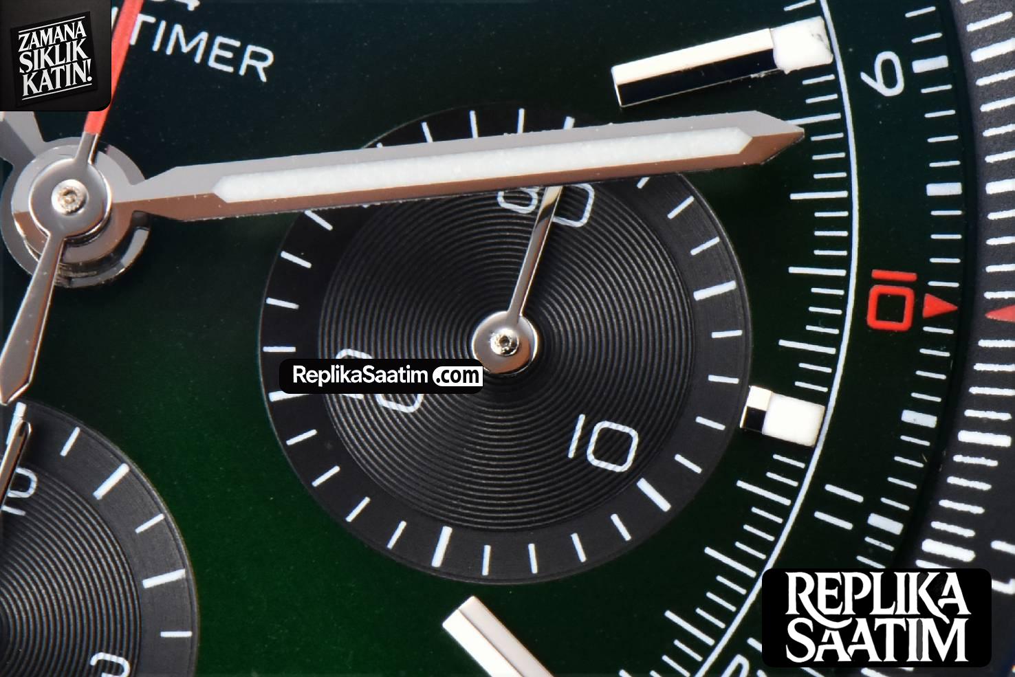 Navitimer B01 43mm BLSF Green Dial Black Leather Strap A7750 -06