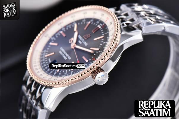 Navitimer TF 41MM RG Black Dial White Bezel SS Bracelet A2824 -10