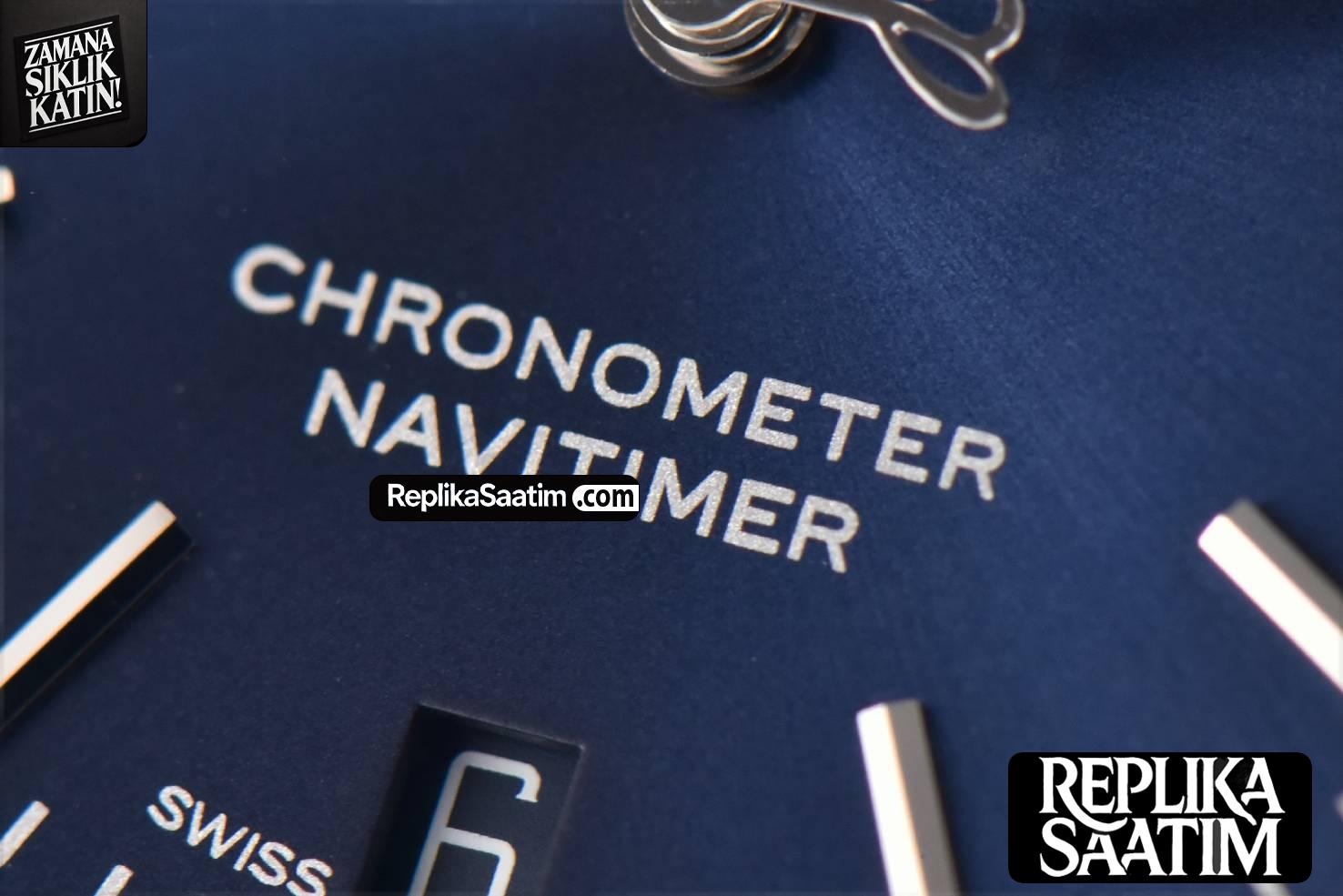 Navitimer V7F 41MM Blue Dial Blue Leather Strap A2824 -05
