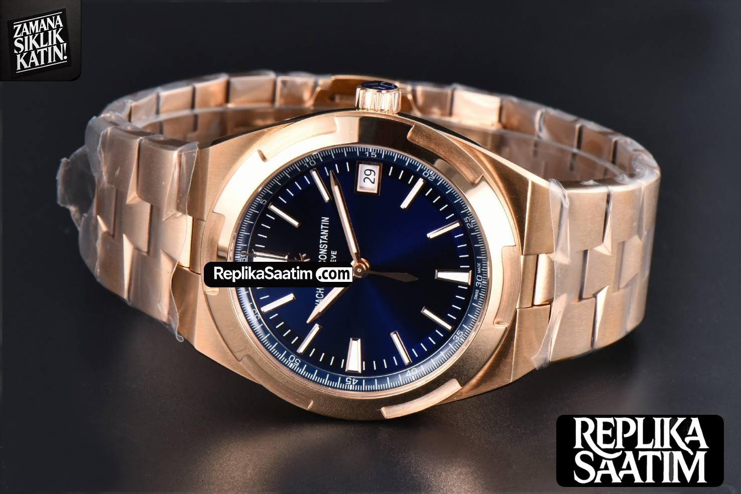 Overseas 4500V 41mm RG ZF Blue Dial RG Bracelet A5100 -12