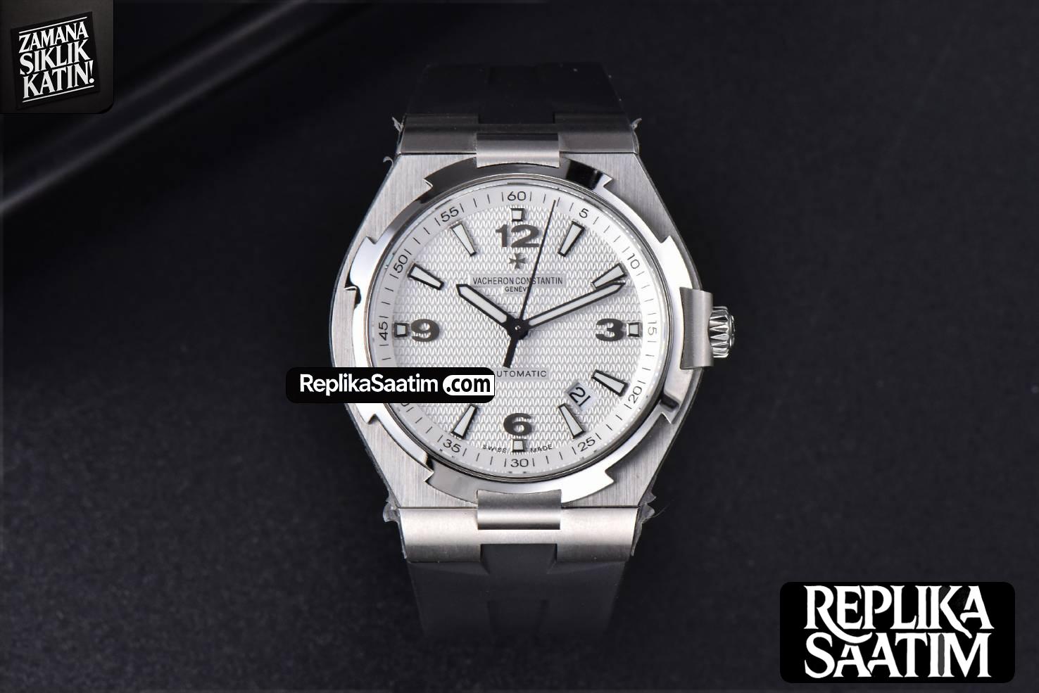 Overseas 47040 MKF 42MM White Textured Dial Rubber Strap 9015 -02