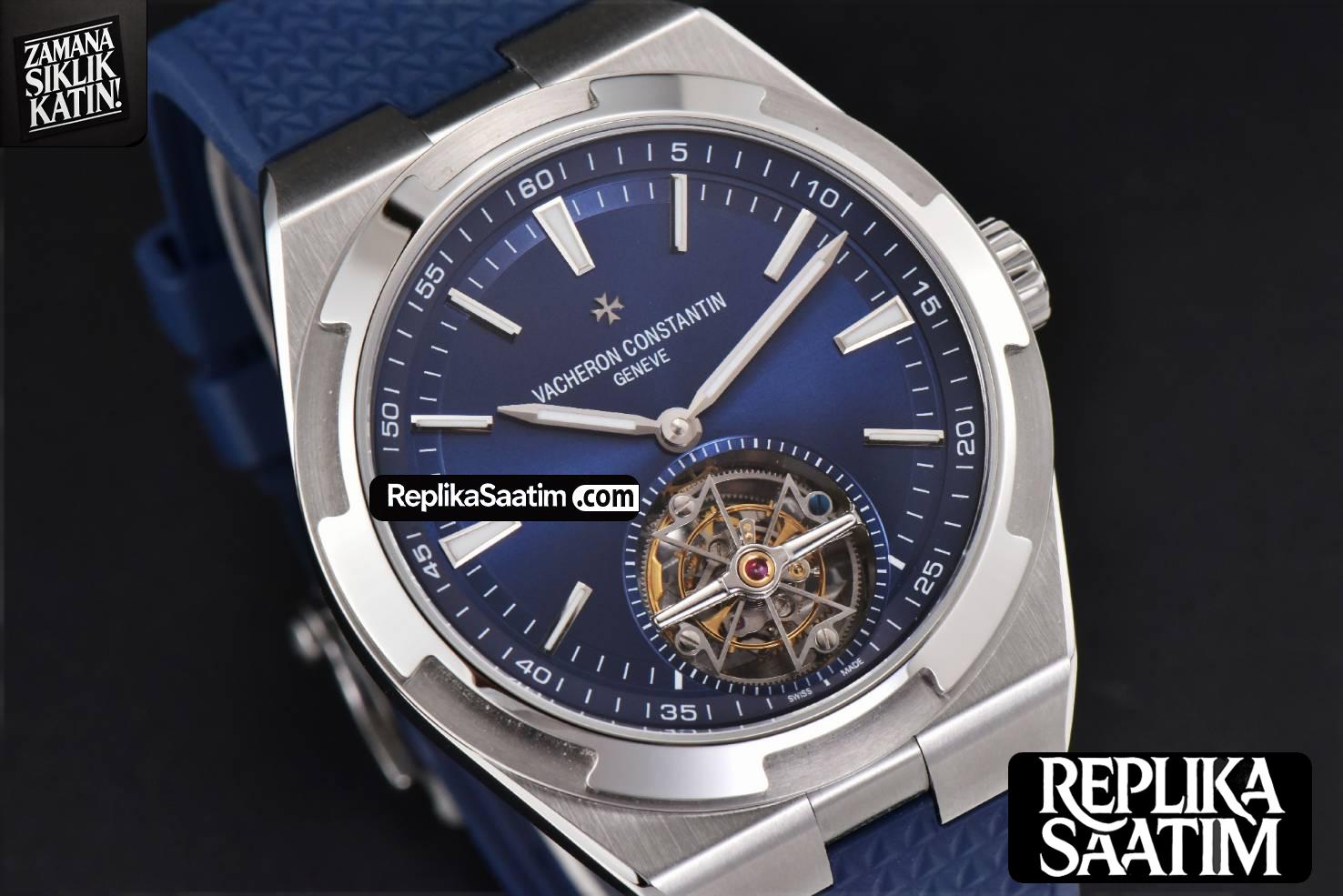 Overseas Tourbillon 6000V 42.5mm BBRF Blue Dial Blue Rubber Strap Tourb -11