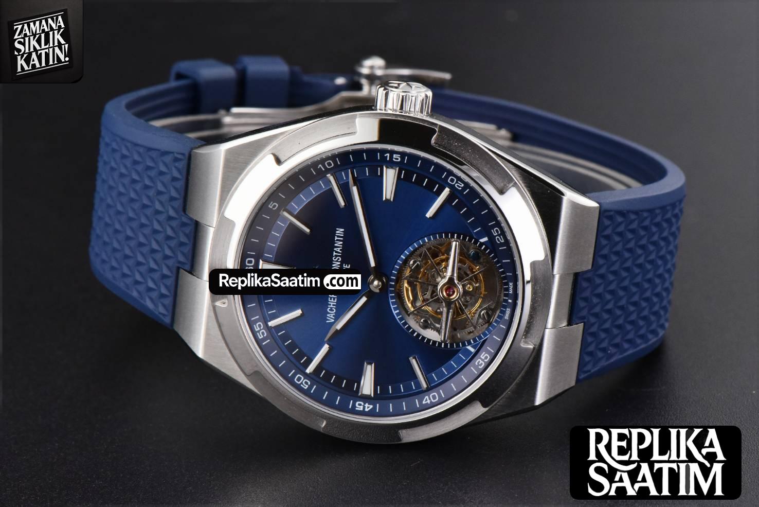 Overseas Tourbillon 6000V 42.5mm BBRF Blue Dial Blue Rubber Strap Tourb -13