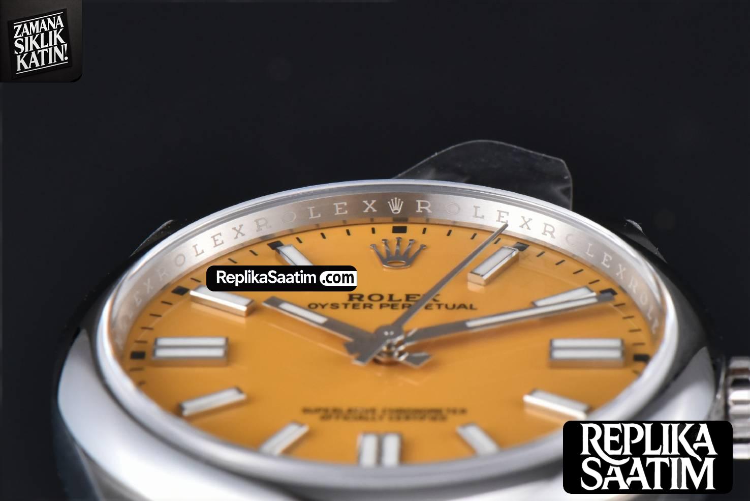 Oyster Perpetual 124300 41mm 904L Clean CF Yellow Dial SS Bracelet VR3230 -11