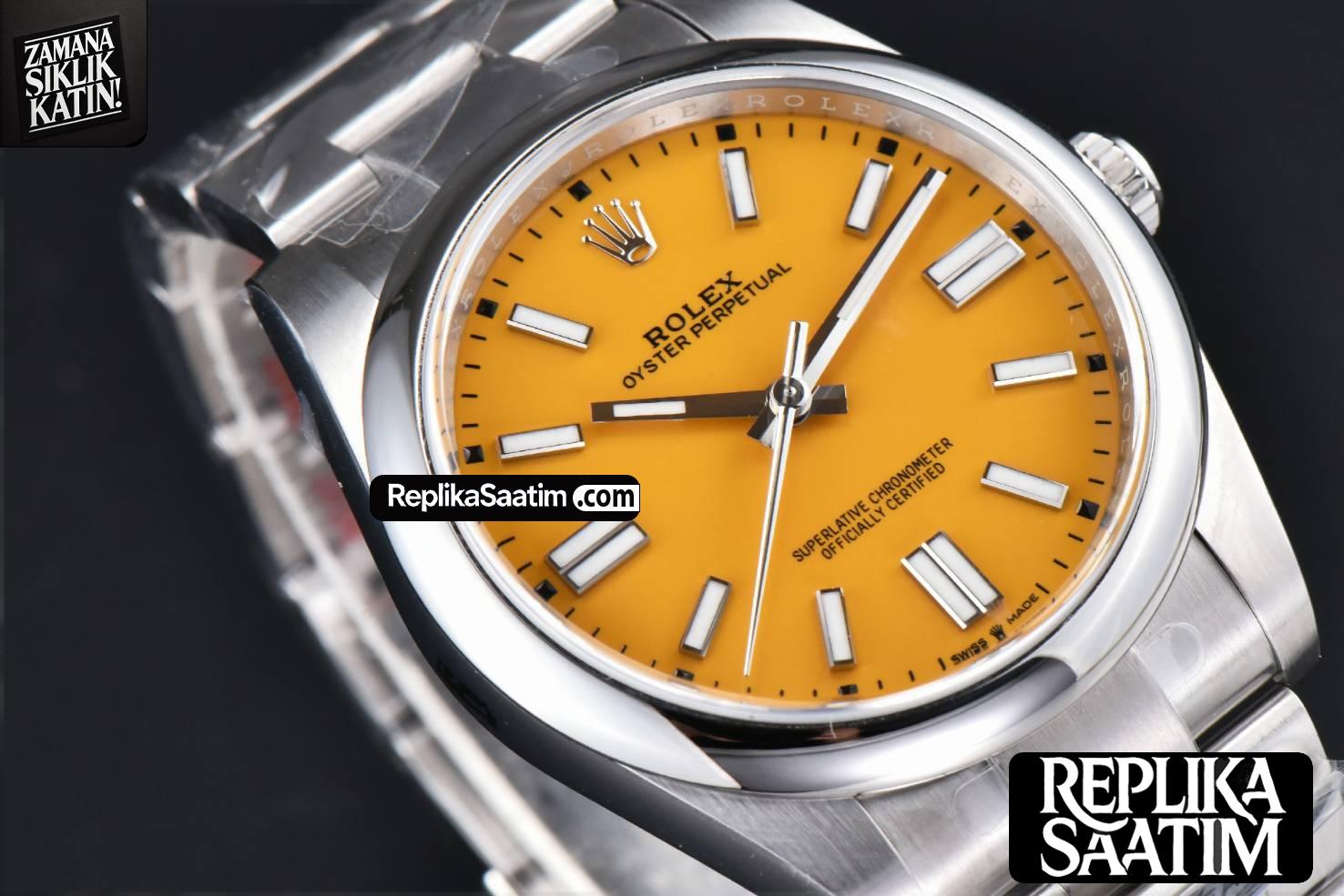 Oyster Perpetual 124300 41mm 904L Clean CF Yellow Dial SS Bracelet VR3230 -13