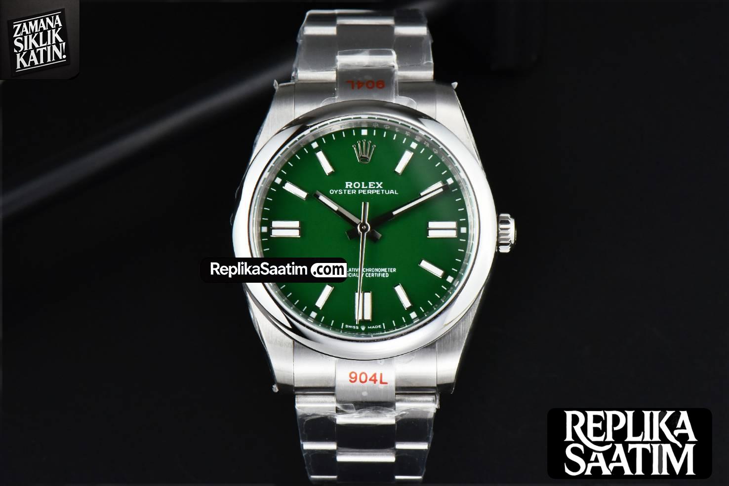 Oyster Perpetual 124300 41mm EWF Green Dial SS Bracelet A3230 -02