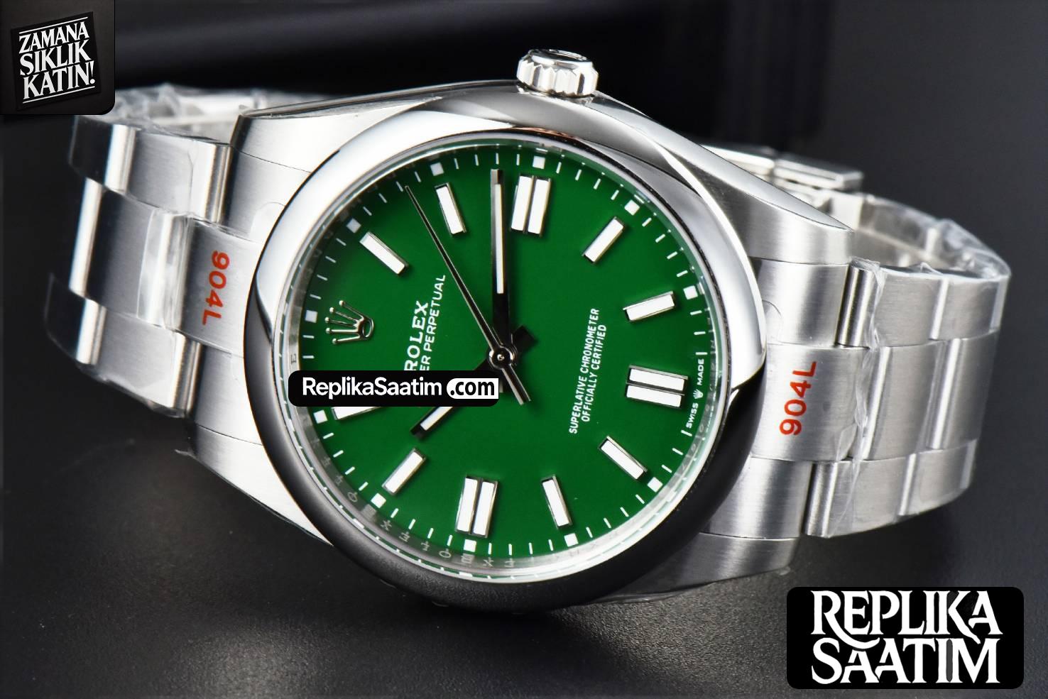 Oyster Perpetual 124300 41mm EWF Green Dial SS Bracelet A3230 -13
