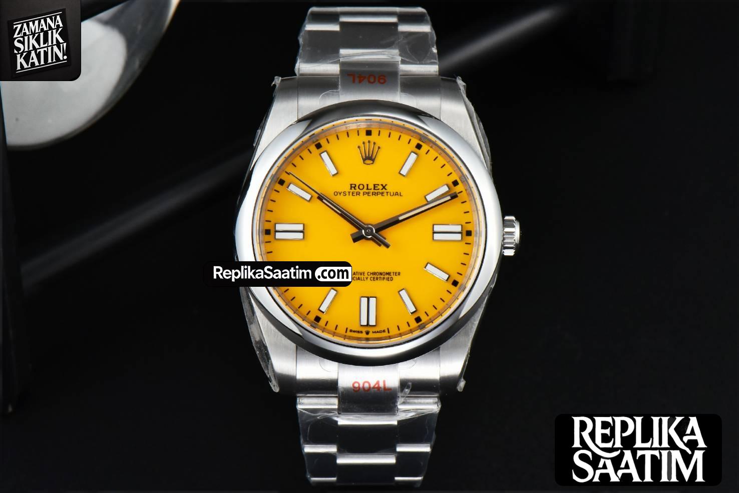 Oyster Perpetual 124300 41mm EWF Yellow Dial SS Bracelet A3230 -02