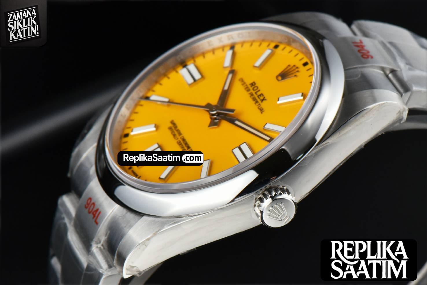 Oyster Perpetual 124300 41mm EWF Yellow Dial SS Bracelet A3230 -08