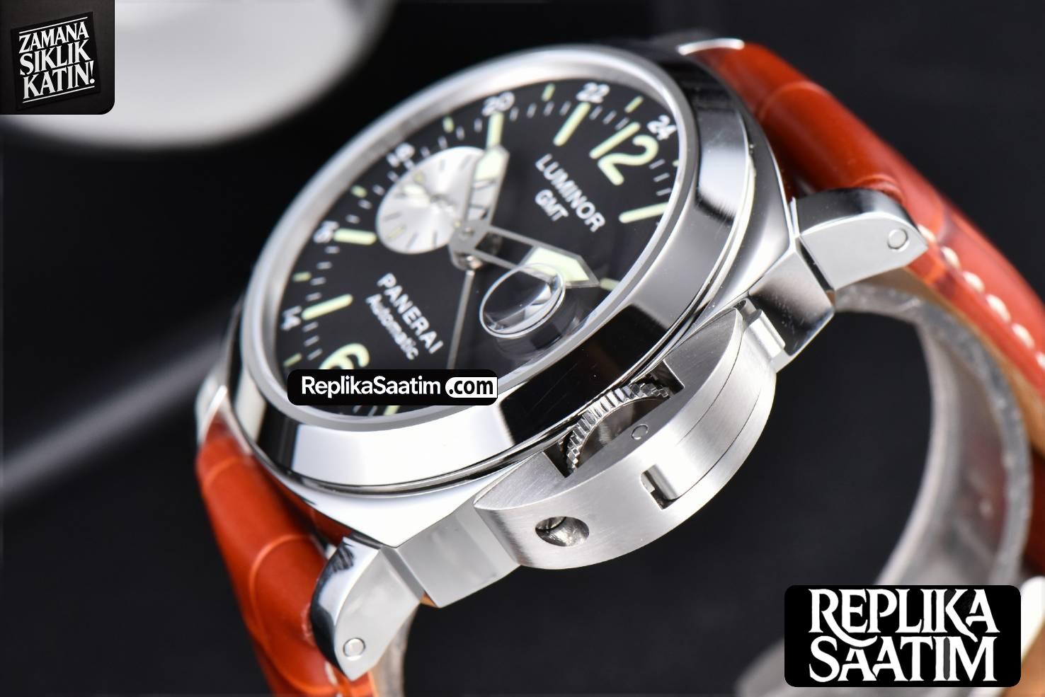 PAM088 GMT 44mm VSF Black Dial Brown Leather Strap P9001 -09