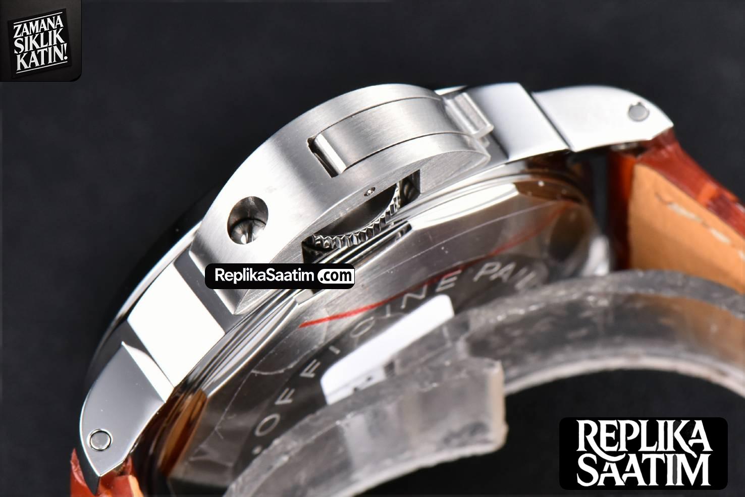PAM088 GMT 44mm VSF Black Dial Brown Leather Strap P9001 -11