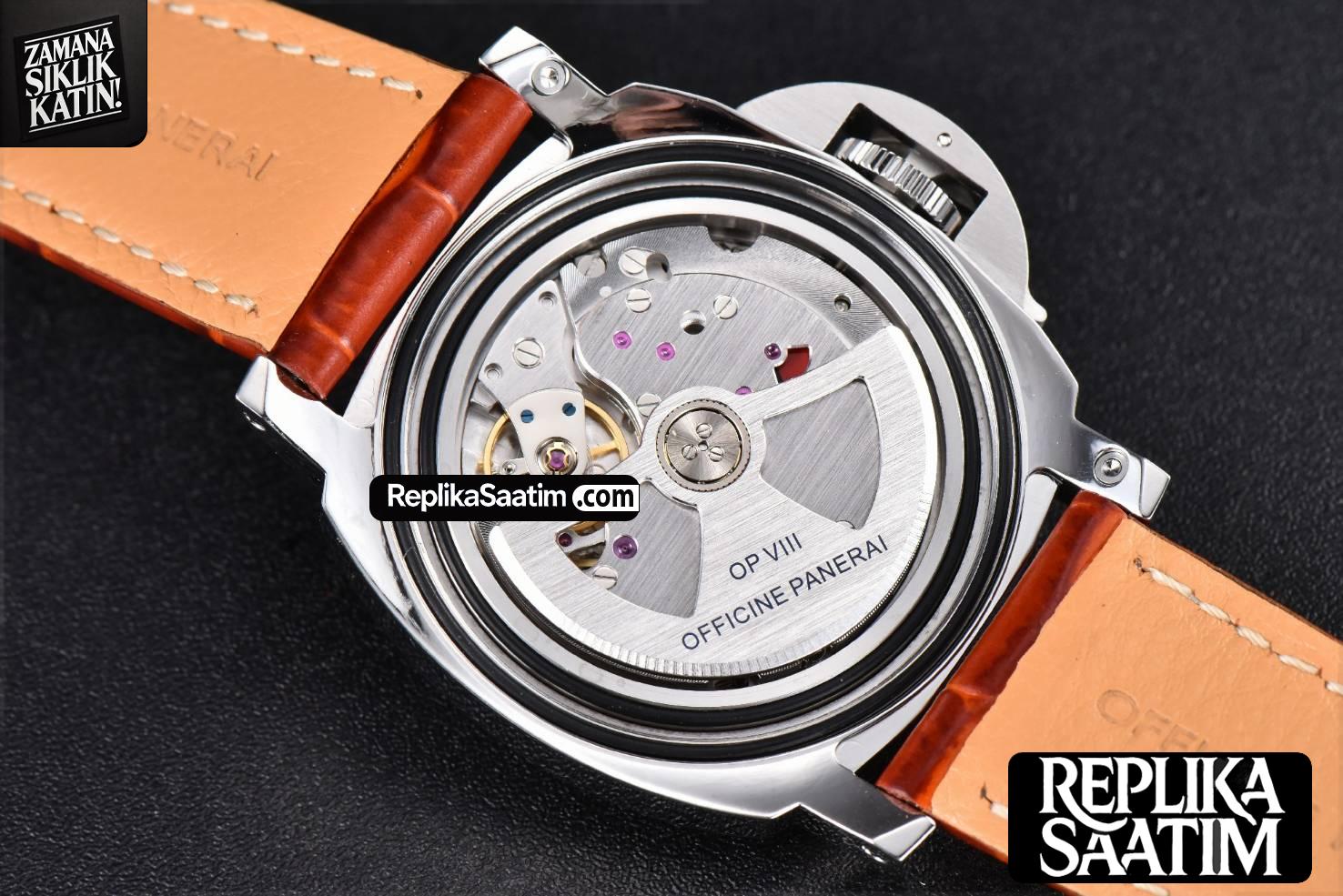 PAM088 GMT 44mm VSF Black Dial Brown Leather Strap P9001 -23