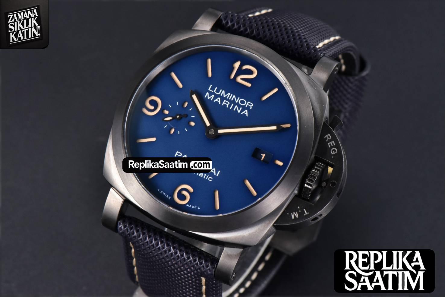 PAM1021 TTF 44MM Blue Dial Blue Nato Strap P9010 -03