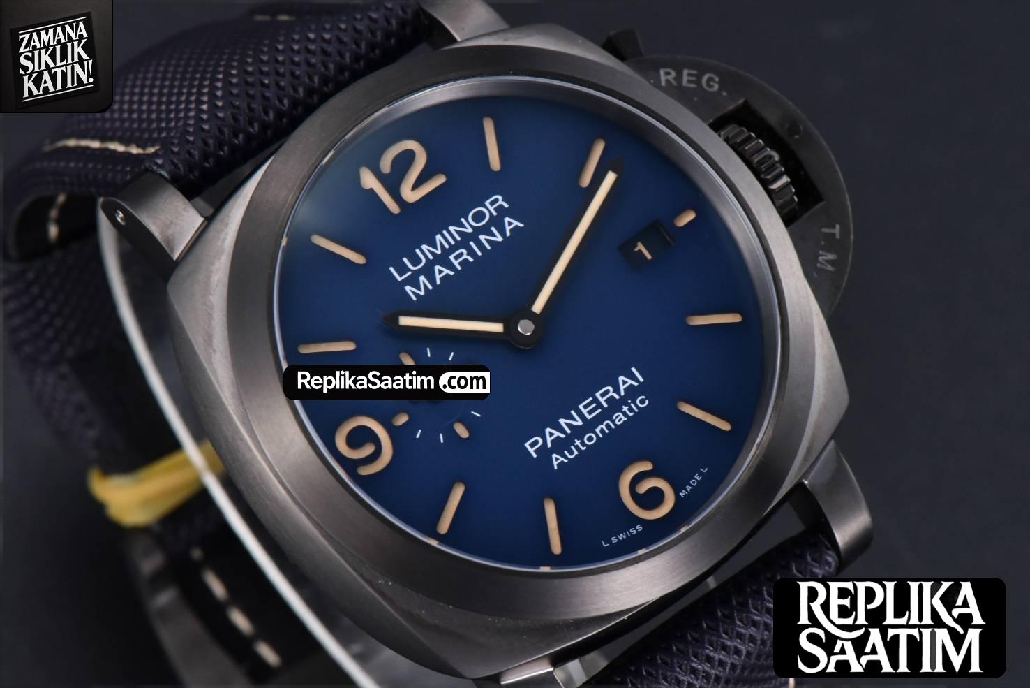 PAM1021 TTF 44MM Blue Dial Blue Nato Strap P9010 -12