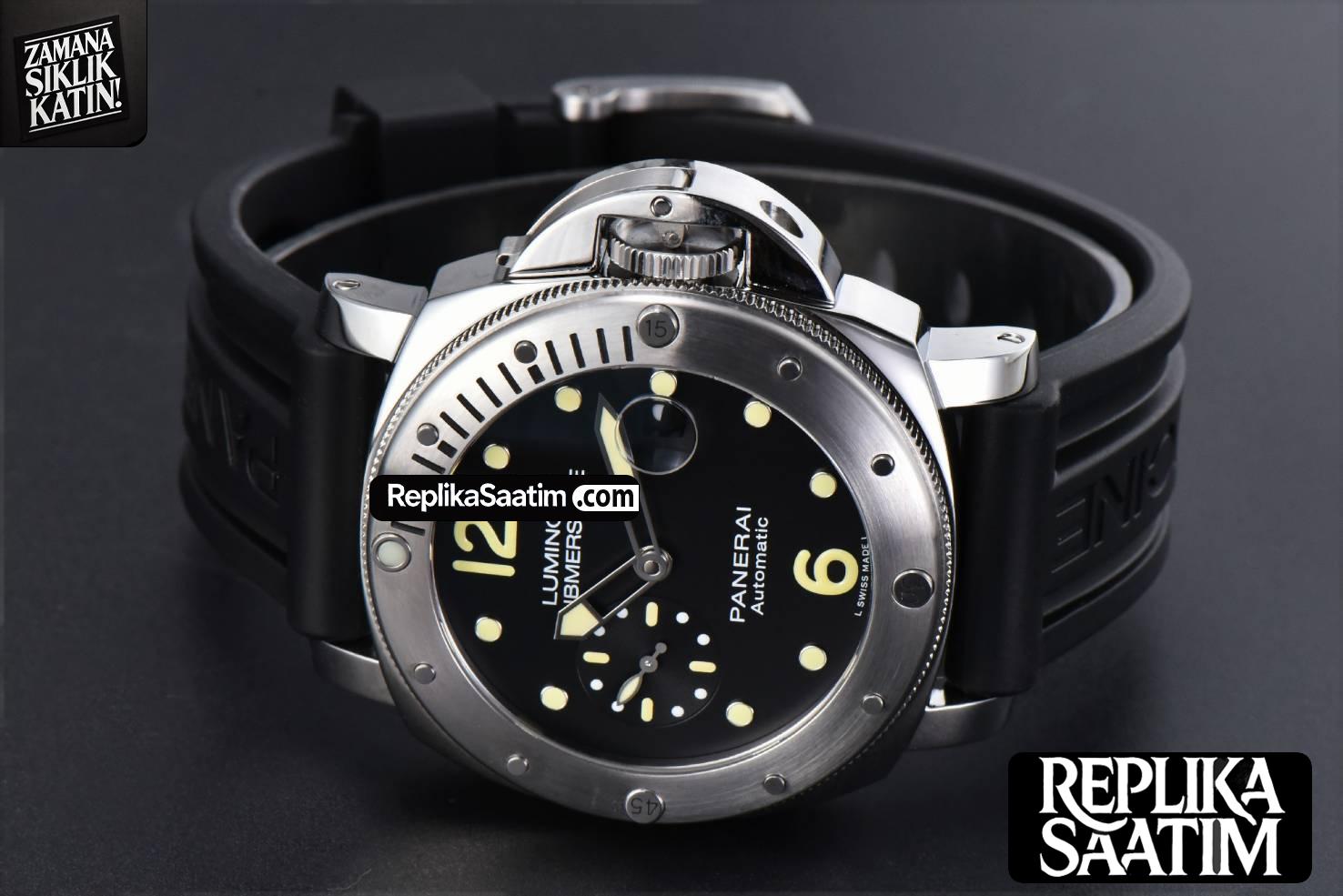 PAM1024 Luminor Submersible 44mm VSF Black Dial Rubber Strap -13